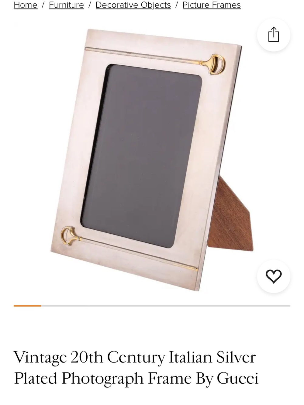 Rare Vintage Gucci Italy Silver-Plated Horsebit Picture Frame Luxury Home Decor - Picture 12 of 12